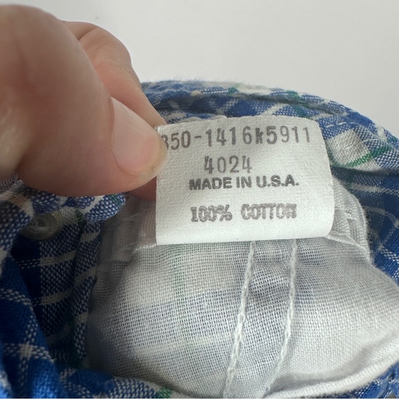 Vintage Osh Kosh B’Gosh Plaid Overalls Size 6-9 Months Cotton Made in USA - Picture 8 of 8